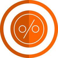 étiquette glyphe Orange cercle icône vecteur
