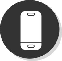 téléphone intelligent glyphe gris cercle icône vecteur