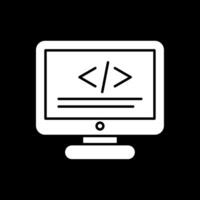 icône inversée de glyphe de programmation vecteur