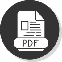 pdf glyphe gris cercle icône vecteur