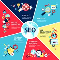 Set d&#39;infographie Seo vecteur