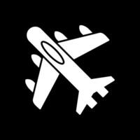 jet avion glyphe inversé icône vecteur