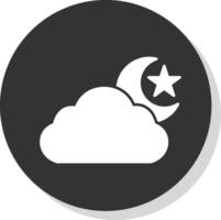 nuage glyphe gris cercle icône vecteur