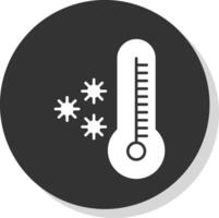 thermomètre glyphe gris cercle icône vecteur