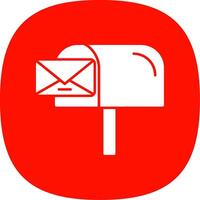 courrier boîte glyphe courbe icône vecteur