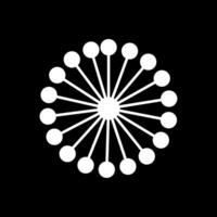 mimosa glyphe inversé icône vecteur