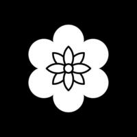 icône inversée de glyphe de fleur vecteur