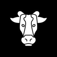 icône inversée de glyphe de vache vecteur