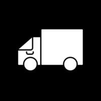 icône inversée de glyphe de camion de livraison vecteur