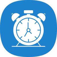 alarme l'horloge glyphe courbe icône vecteur