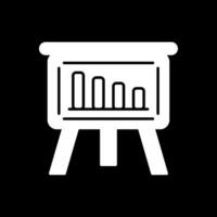 analytique glyphe inversé icône vecteur