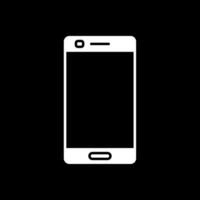 mobile téléphone glyphe inversé icône vecteur