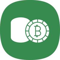 bitcoin glyphe courbe icône vecteur