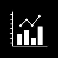 icône inversée de glyphe de graphique à barres vecteur