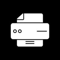 icône inversée de glyphe d'imprimante vecteur