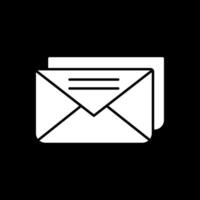 icône inversée de glyphe de courrier électronique vecteur