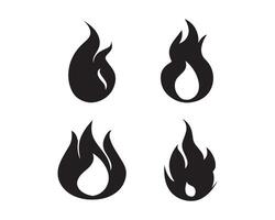 Feu silhouette icône graphique logo conception vecteur
