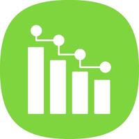 Statistiques glyphe courbe icône vecteur