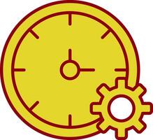 icône de deux couleurs de la ligne de gestion du temps vecteur