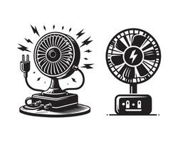 chargeur ventilateur silhouette icône graphique logo conception vecteur