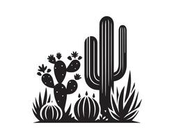 cactus silhouette icône graphique logo conception vecteur