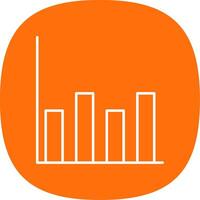 diagramme ligne courbe icône vecteur