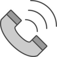 téléphone ligne deux Couleur icône vecteur