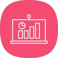 Statistiques ligne courbe icône vecteur