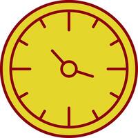 icône de deux couleurs de ligne d'horloge vecteur