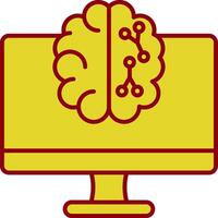 icône de deux couleurs de la ligne d'apprentissage automatique vecteur