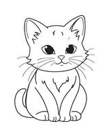 mignonne chat coloration pages, chat illustration, magnifique chat noir et blanc vecteur