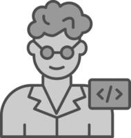 icône de deux couleurs de ligne de programmeur vecteur