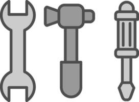 outils, ligne, deux, couleur, icône vecteur