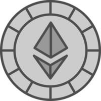 ethereum pièces de monnaie fillay icône vecteur