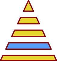 pyramide graphique ligne cercle icône vecteur