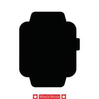 futuriste poignet gadgets silhouettes de montres connectées parfait pour technologie magazine mises en page vecteur