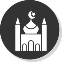 mosquée glyphe gris cercle icône vecteur
