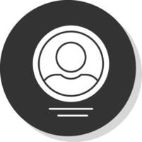 profil glyphe gris cercle icône vecteur