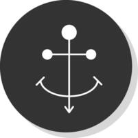 port glyphe gris cercle icône vecteur