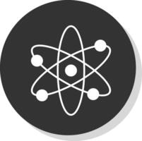 nucléaire glyphe gris cercle icône vecteur