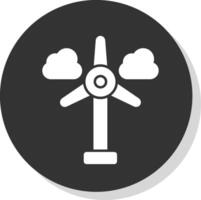vent turbine glyphe gris cercle icône vecteur