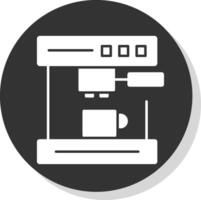 café machine glyphe gris cercle icône vecteur