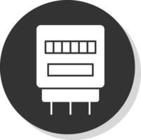 électrique compteur glyphe gris cercle icône vecteur