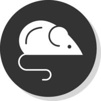 rat glyphe gris cercle icône vecteur