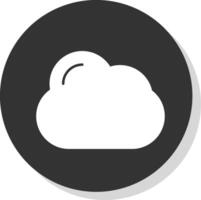 nuage glyphe gris cercle icône vecteur