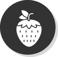 des fraises glyphe gris cercle icône vecteur
