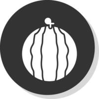 pastèque glyphe gris cercle icône vecteur