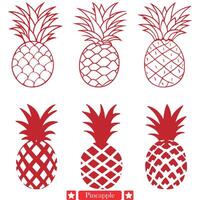 saveur le ensoleillement rafraîchissant ananas silhouette pour tropical joies vecteur