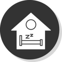sommeil glyphe gris cercle icône vecteur