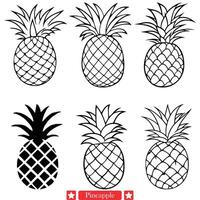 tropical tentation séduisant ananas silhouette conception pour Créatif s'échappe vecteur